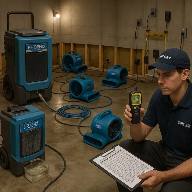 Structural Drying and Dehumidification process in Puyallup, WA